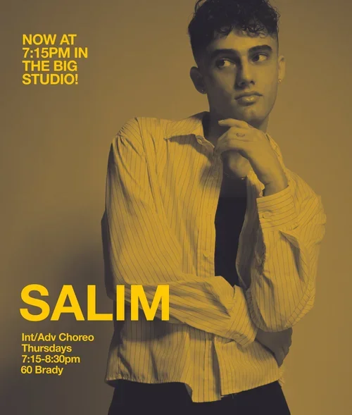 Salim's Int/Adv class is now at 7:15pm every Thursday! Same great class, just a later time | 60 Brady | CLICK ON PIC TO SIGN UP ^ Or pay at the desk