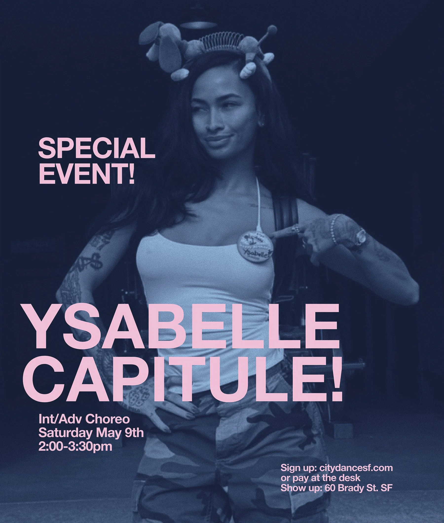 WOW! We can't wait for this very special event! Ysabelle will be teaching on Saturday May 9th at 2pm! | 60 Brady | Come to dance or come to watch! | CLICK ON PIC TO SIGN UP ^
