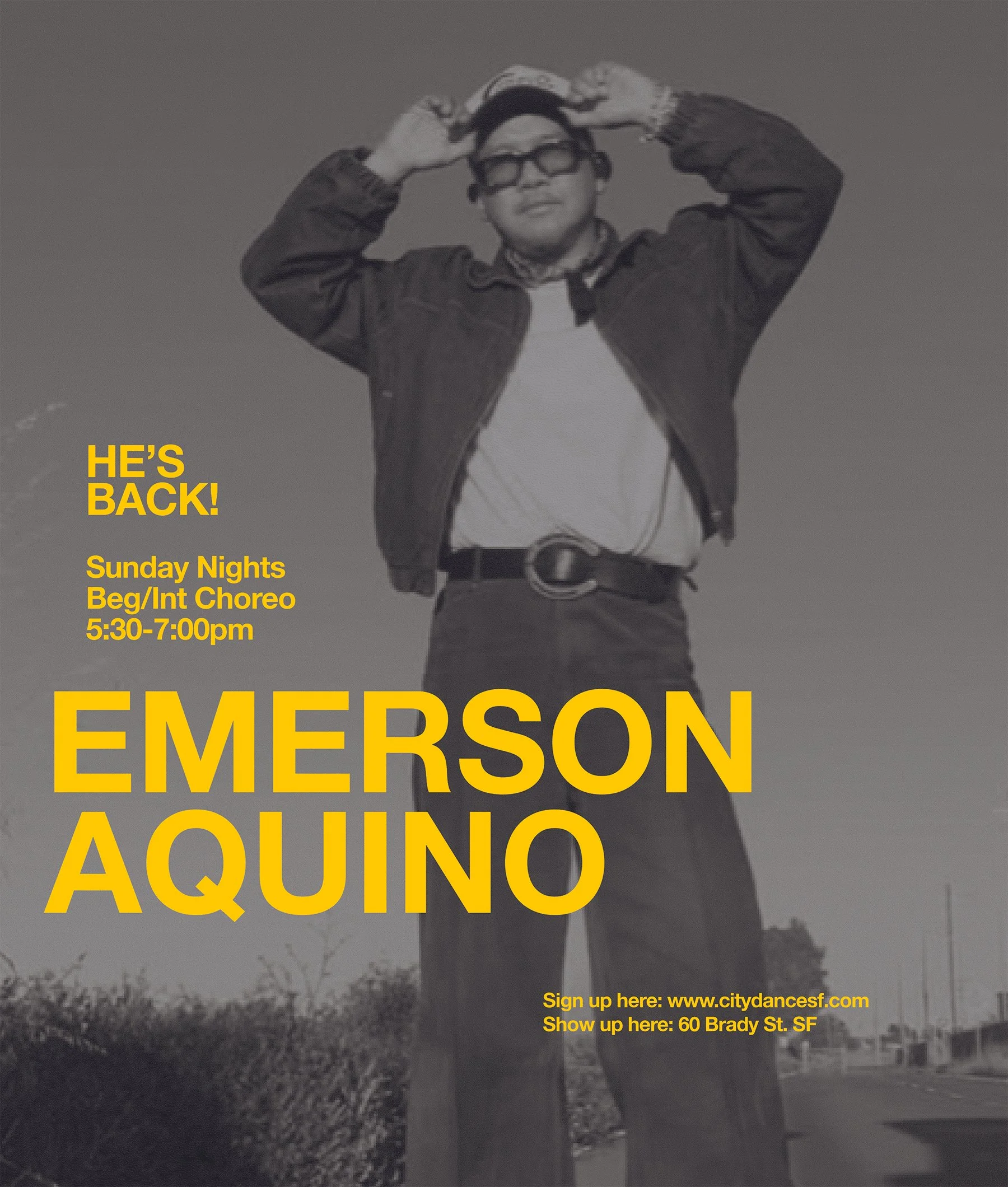 Emerson is back! Dance with him on Sundays at 5:30pm! | 60 Brady | CLICK ON PIC TO SIGN UP ^