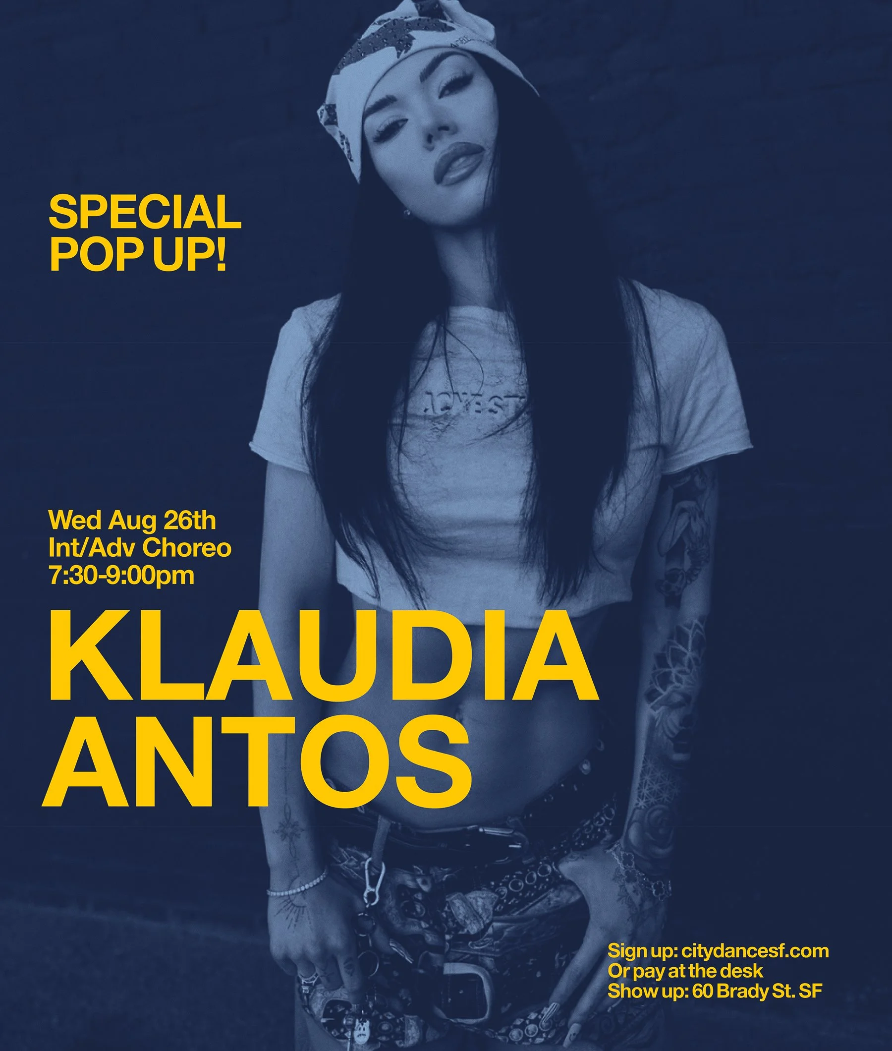 Super Special Treat! Klaudia Antos will be in town--She is dancing on the Chris Brown Tour! Don't miss this one! Wednesday August 26th at 7:30pm | 60 Brady | CLICK ON PIC TO SIGN UP ^ Or pay at the door, if we have space