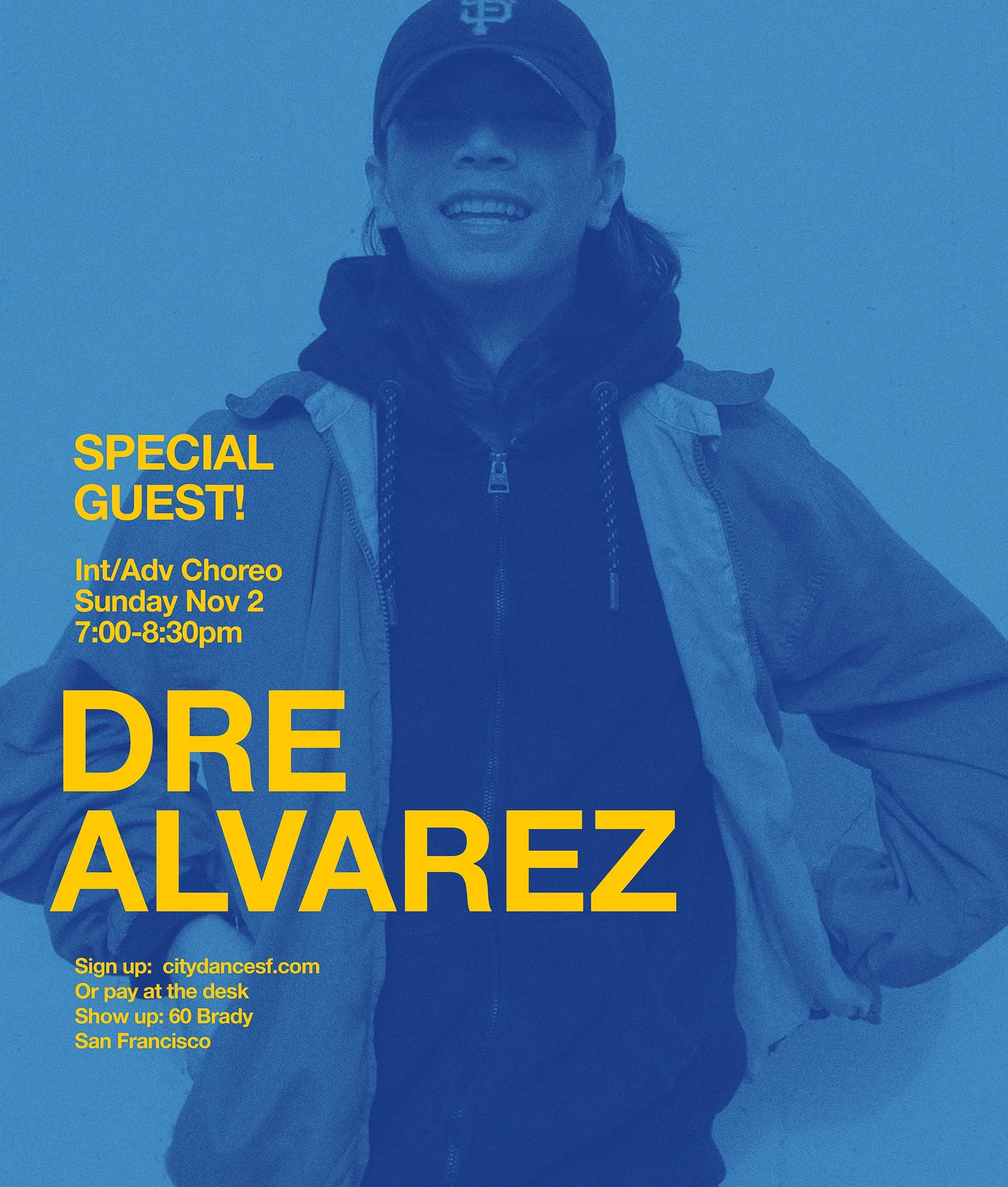 Sunday Nov 2nd! Dre Alvarez is teaching! 7:00pm | 60 Brady