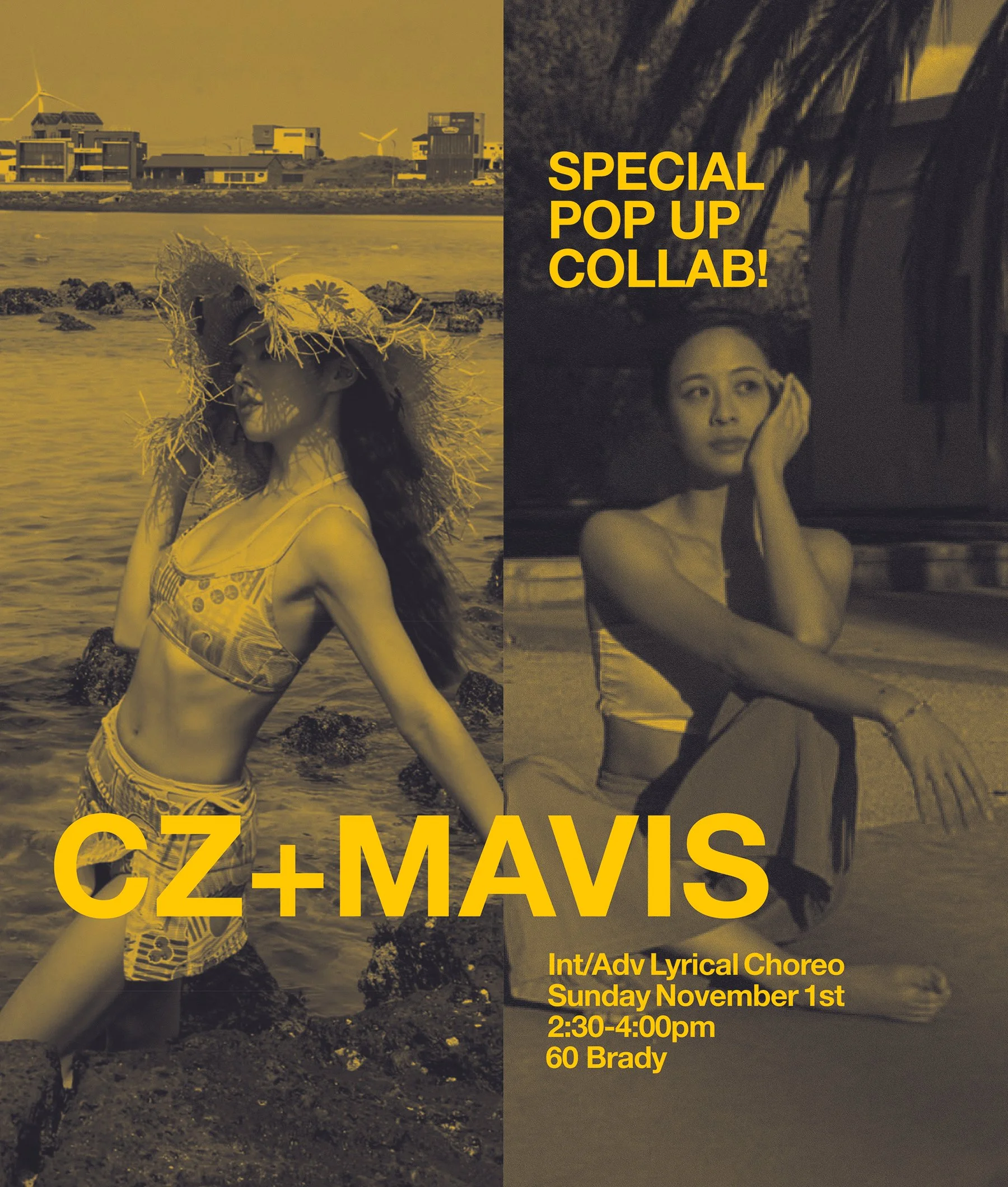 SUNDAY NOVEMBER 1ST! Dance with CZ and Mavis at 2:30pm! | 60 Brady | Click on pic to sign up ^ or pay at the studio :)