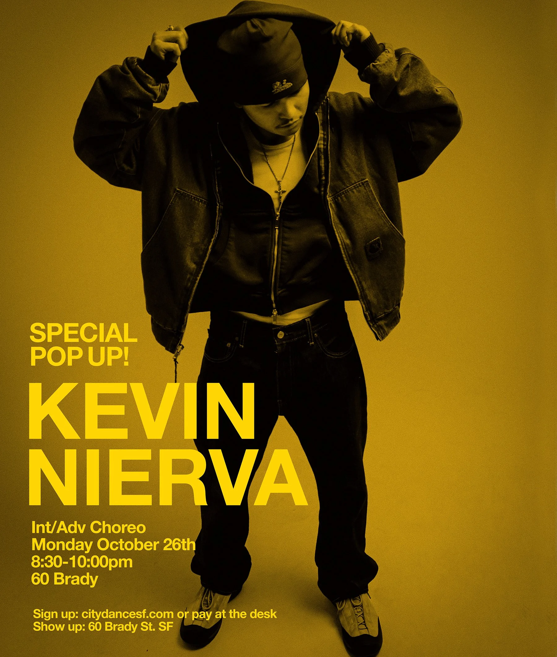 MONDAY OCTOBER 26TH! 8:30pm! Don't miss Kevin Nierva! | 60 Brady | Click on pic to sign up ^ or pay at the studio