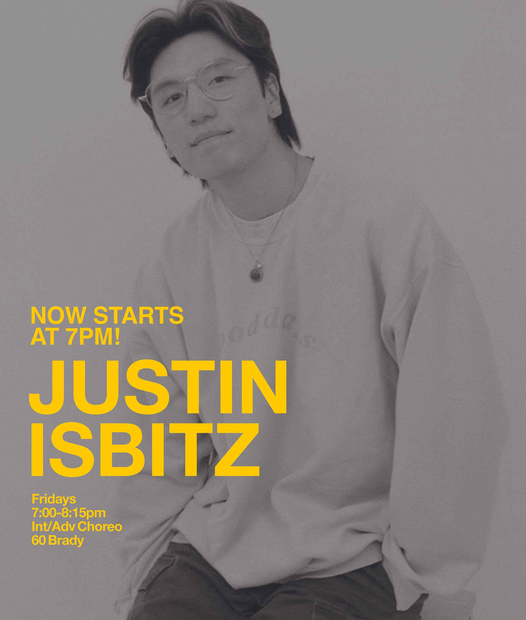 CLICK ON PIC TO SIGN UP ^ Dance with JUSTIN on Fridays at 7:00pm | 60 Brady | This is a great new class! (NOTE: class now starts at 7pm)