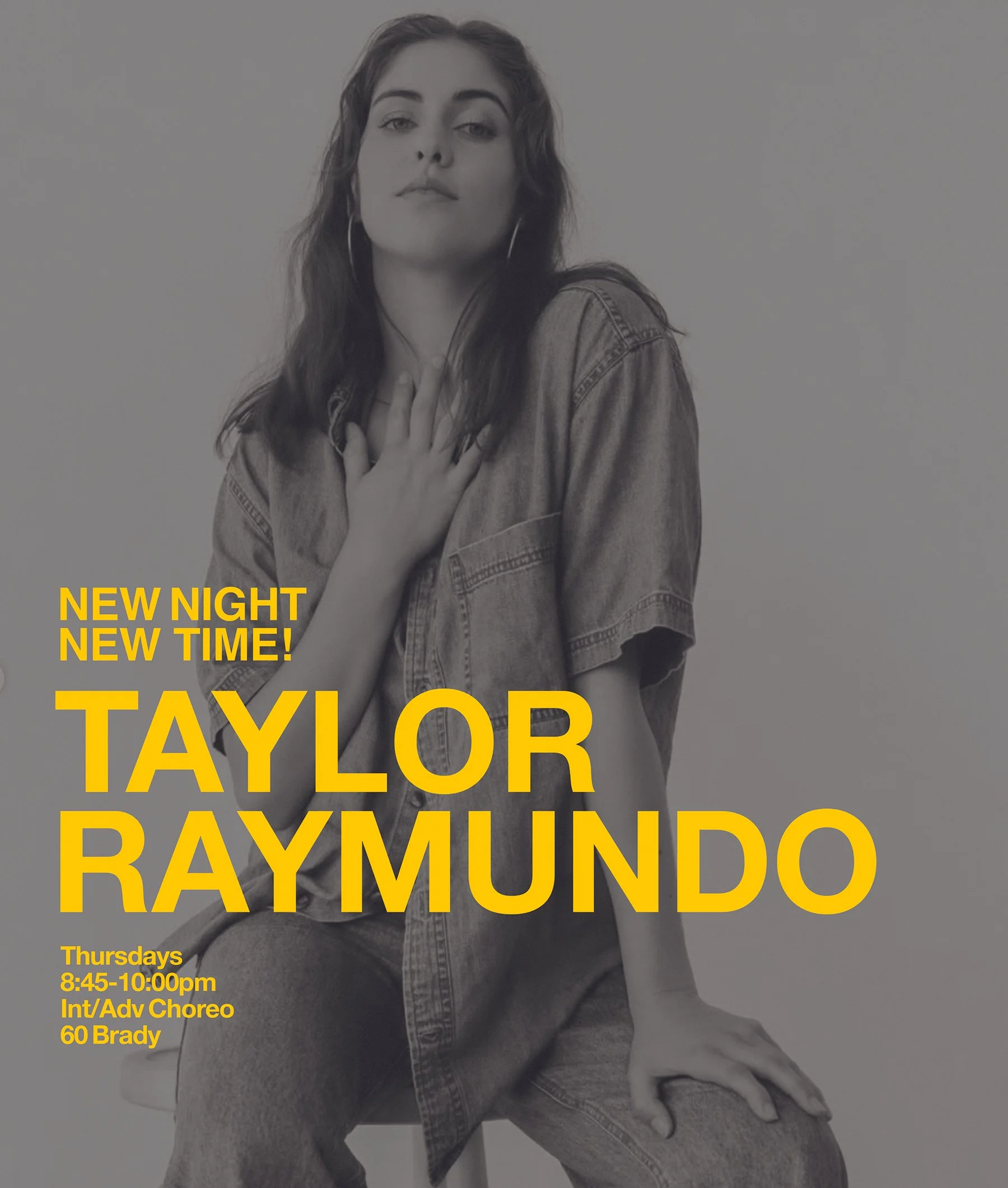TAYLOR IS NOW TEACHING ON THURSDAY NIGHTS (right after Alina!) Dance with her tonight at 8:45pm | 60 Brady | CLICK ON PIC TO SIGN UP ^ or pay at the desk :)