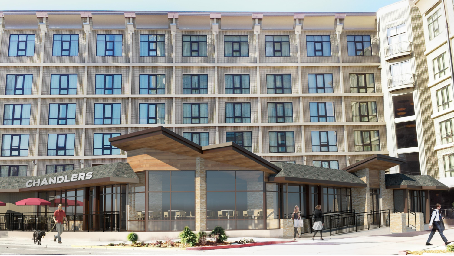 Rendering of the revised Chandlers at Hotel 43
