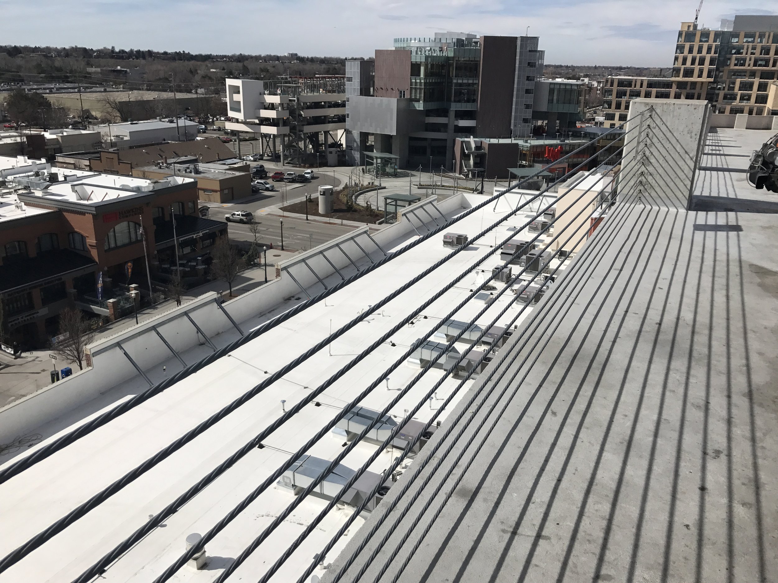 Portions of the garage only have a series of cables separating the parking direct from the ledge. Don Day/BoiseDev.com