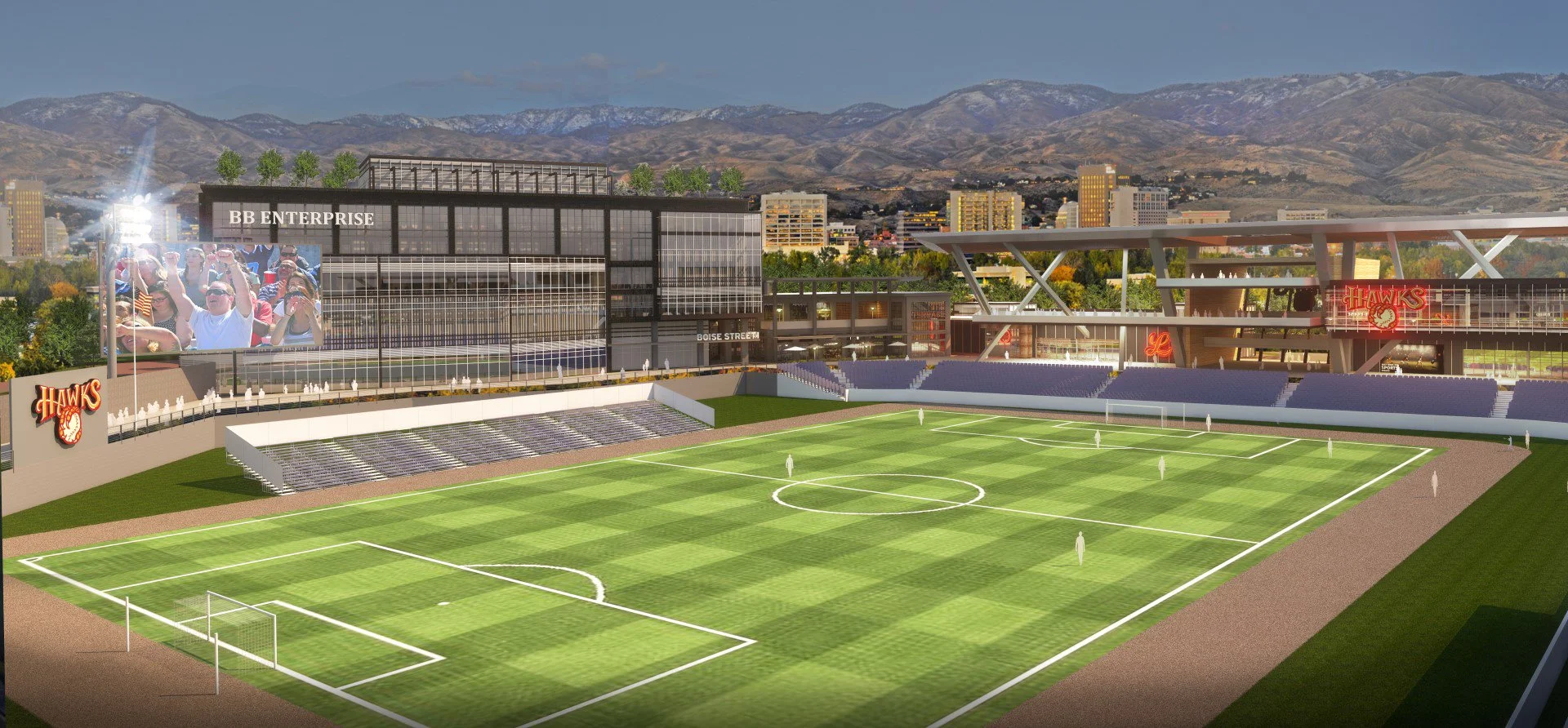 Soccer configuration for soccer stadium at Americana & Shorline