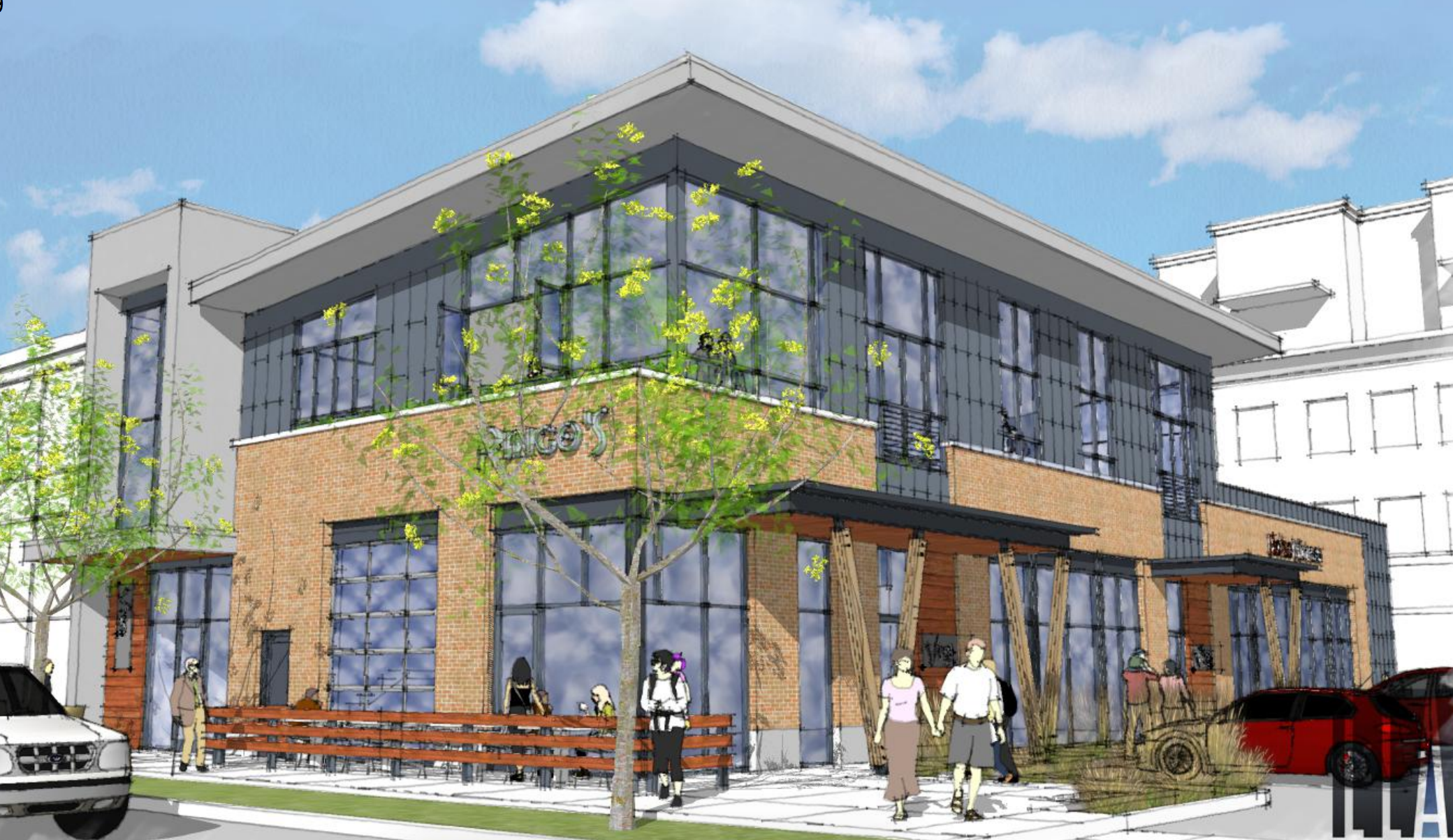 Rendering from corner of 5th & Idaho
