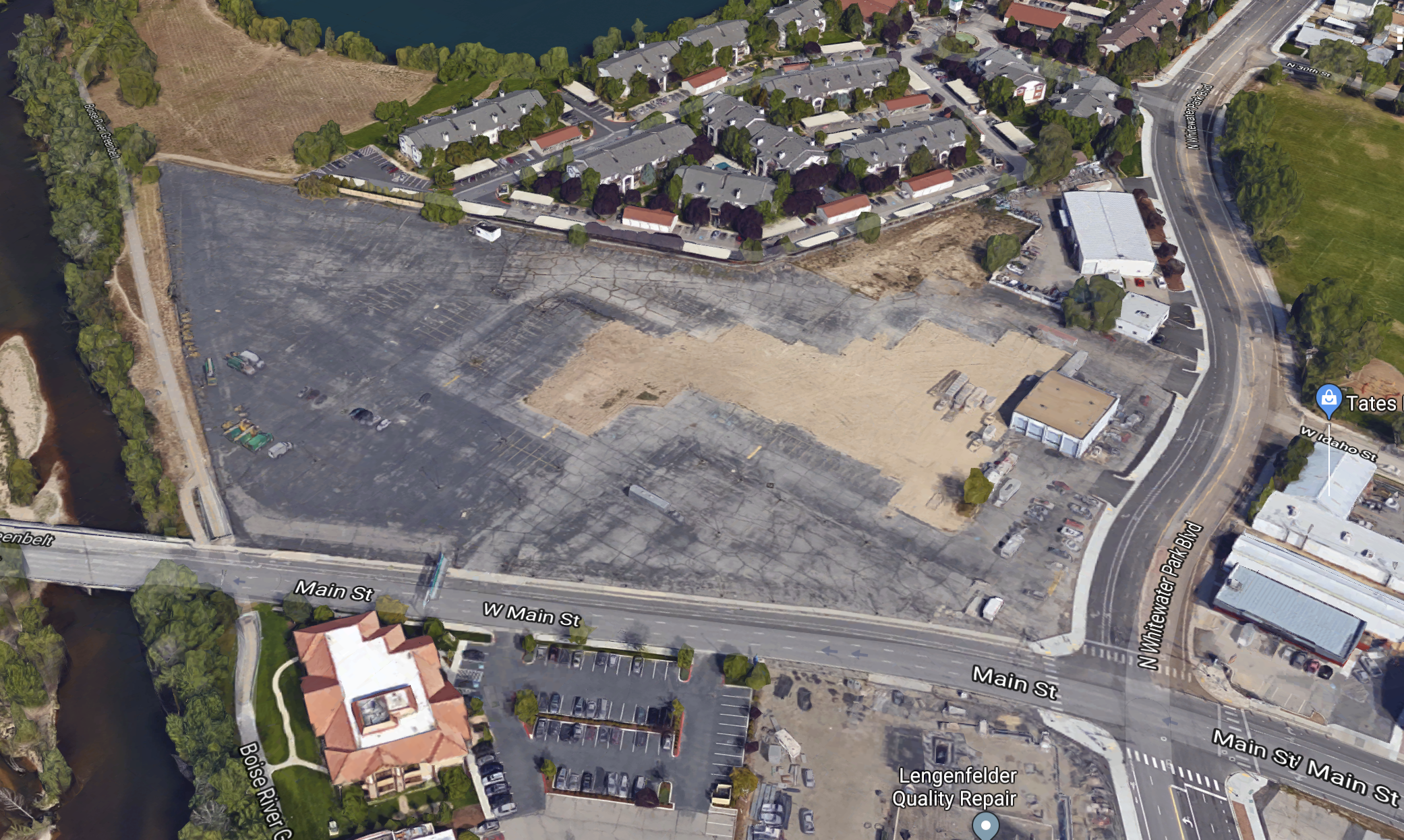 The former Bob Rice Ford site is reported to be a new spot for a Downtown Boise stadium project that has faced fierce opposition. Google Maps image.