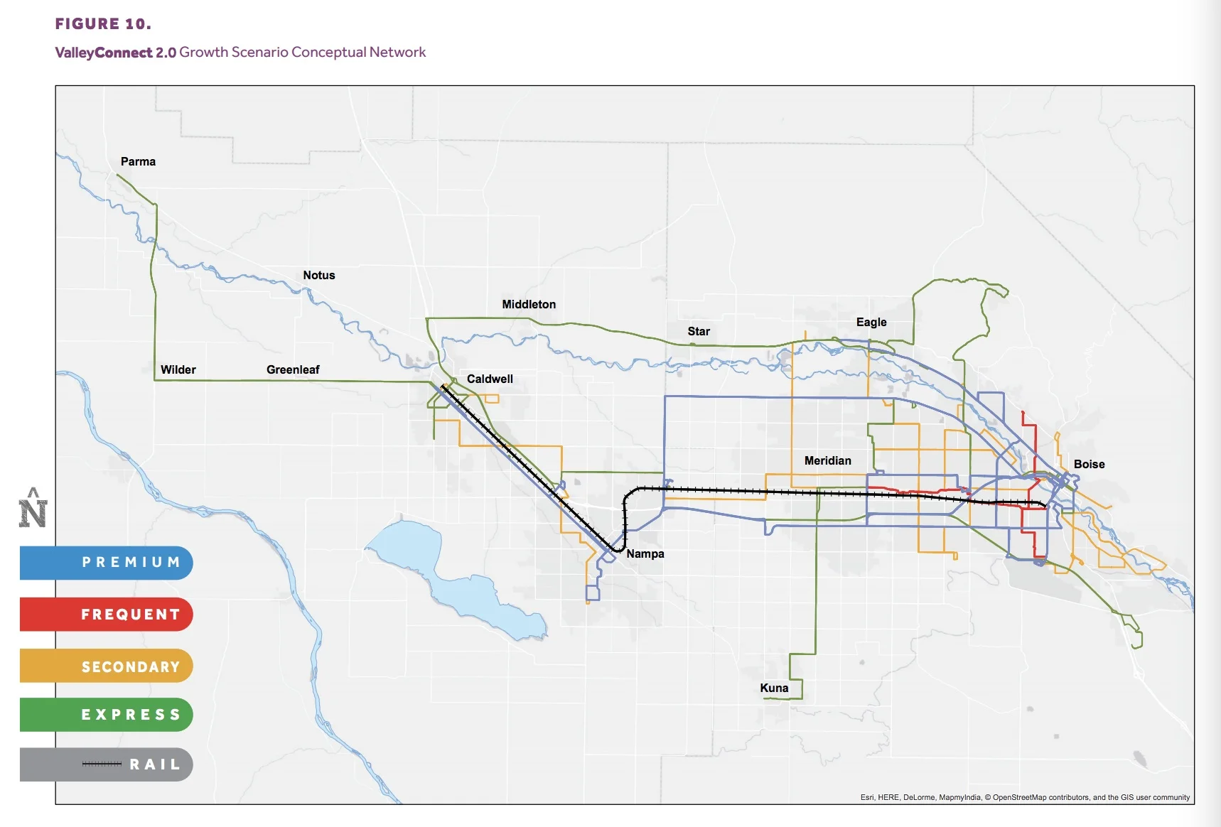 Map shows proposed Growth network. Via Valley Regional Transit. Click to enlarge.