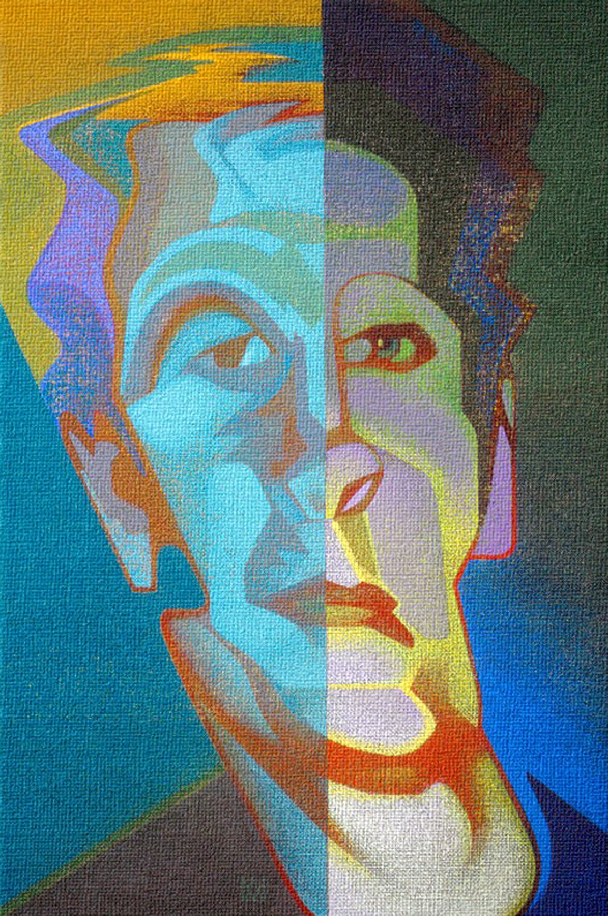 Self portrait in blue