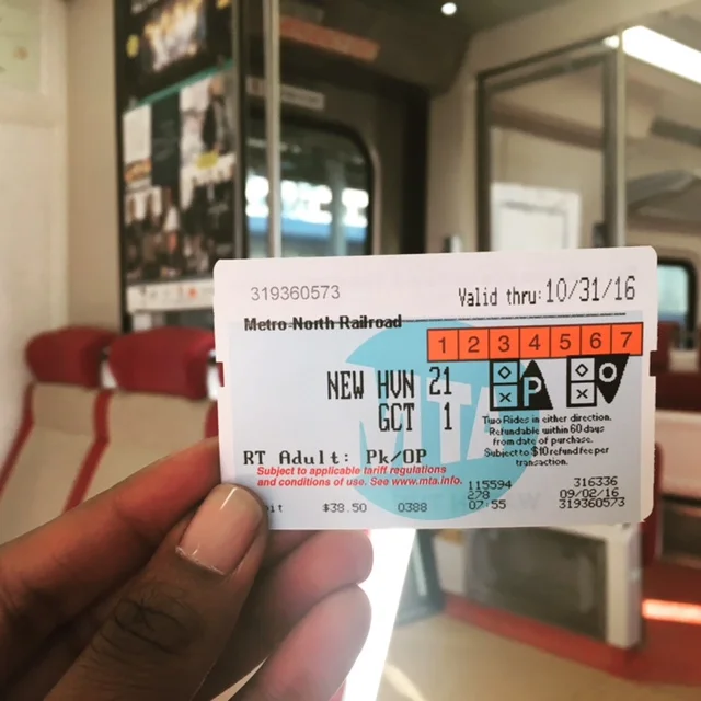 MetroNorth Ticket to NYC