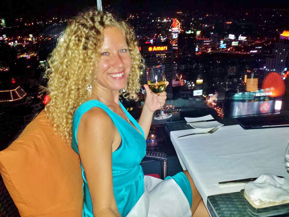 Taking my self out for a solo dinner to the Red Sky Bar on my last night in Bangkok