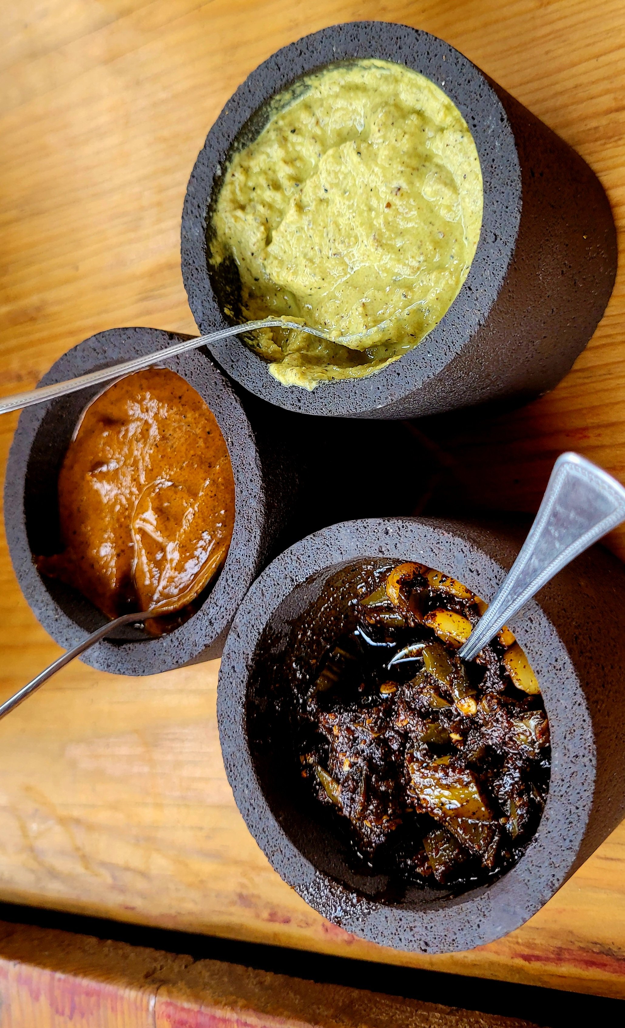 Traditional Mexican salsas prepared in My Deztination Puerto Vallarta cooking class.
