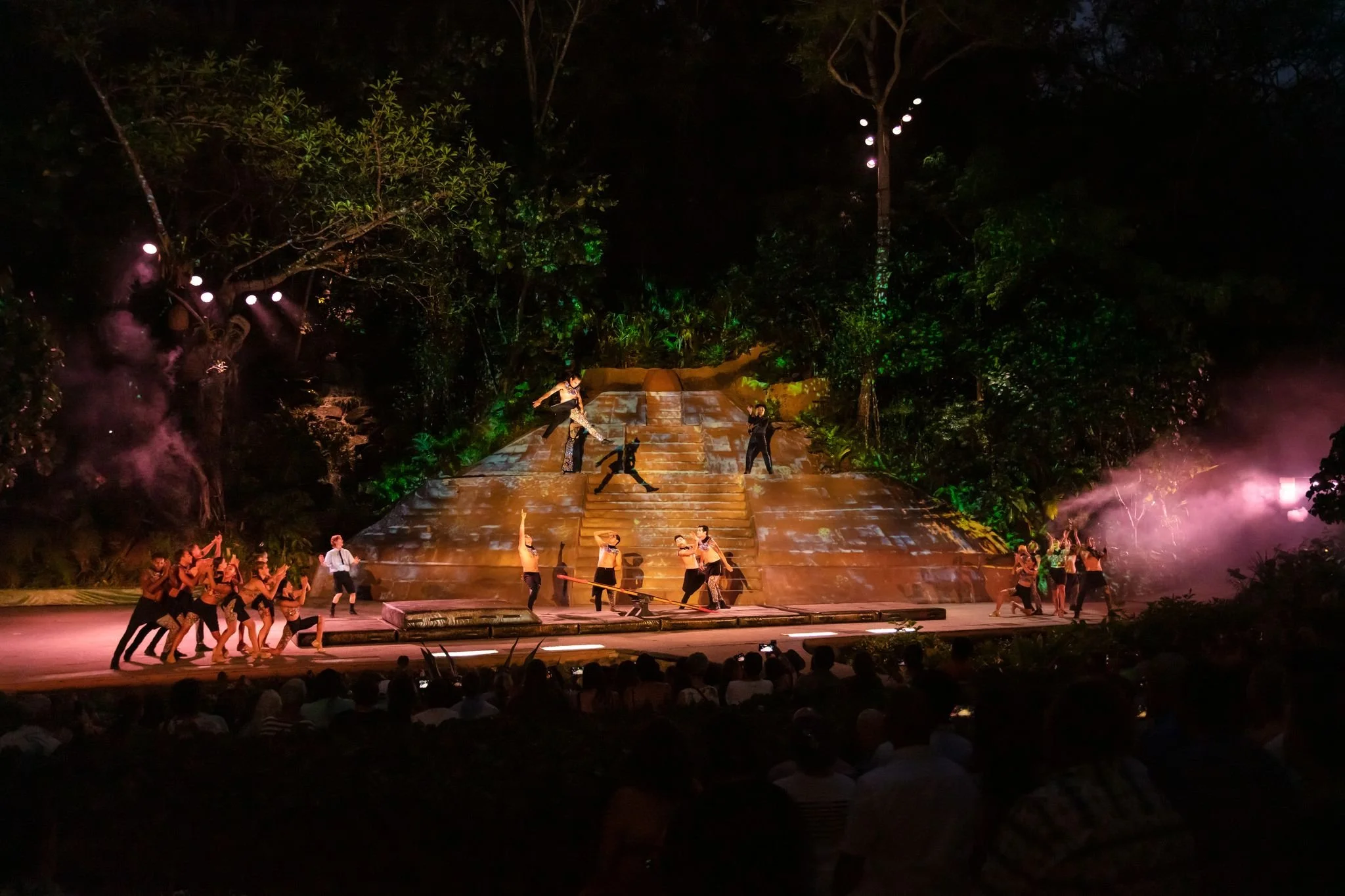 Performers on stage showcasing act at Rhythms of the Night with My Deztination.