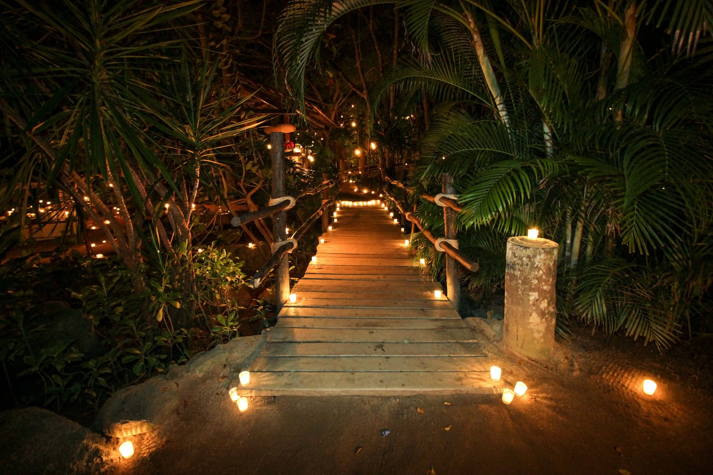 Candlelit bridge at Rhythms of the Night evening experience with My Deztination.