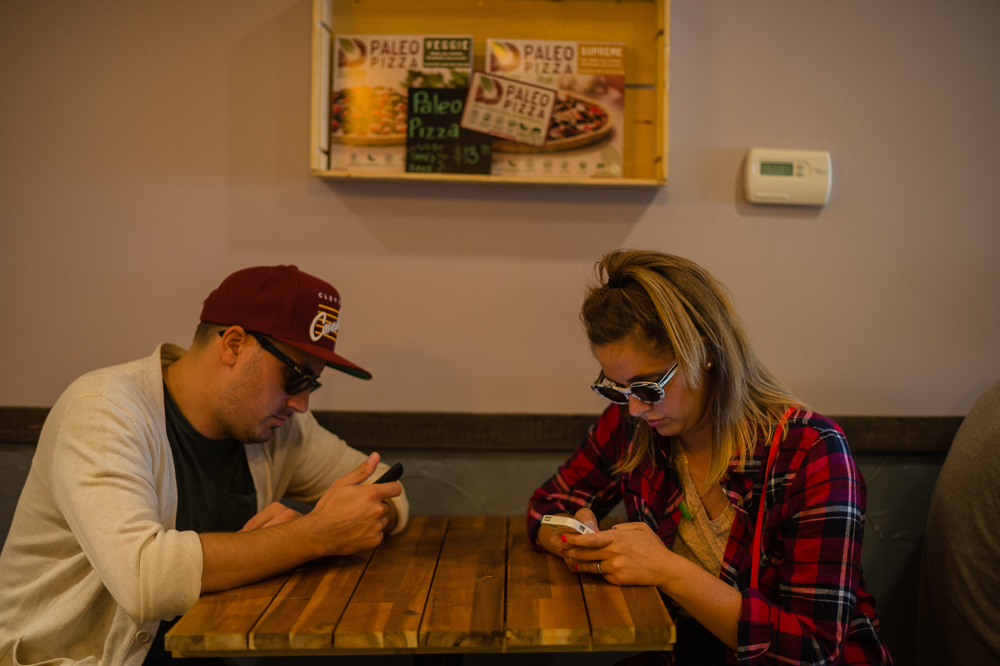 Patrons await their pick-up order at Café Avalaun.