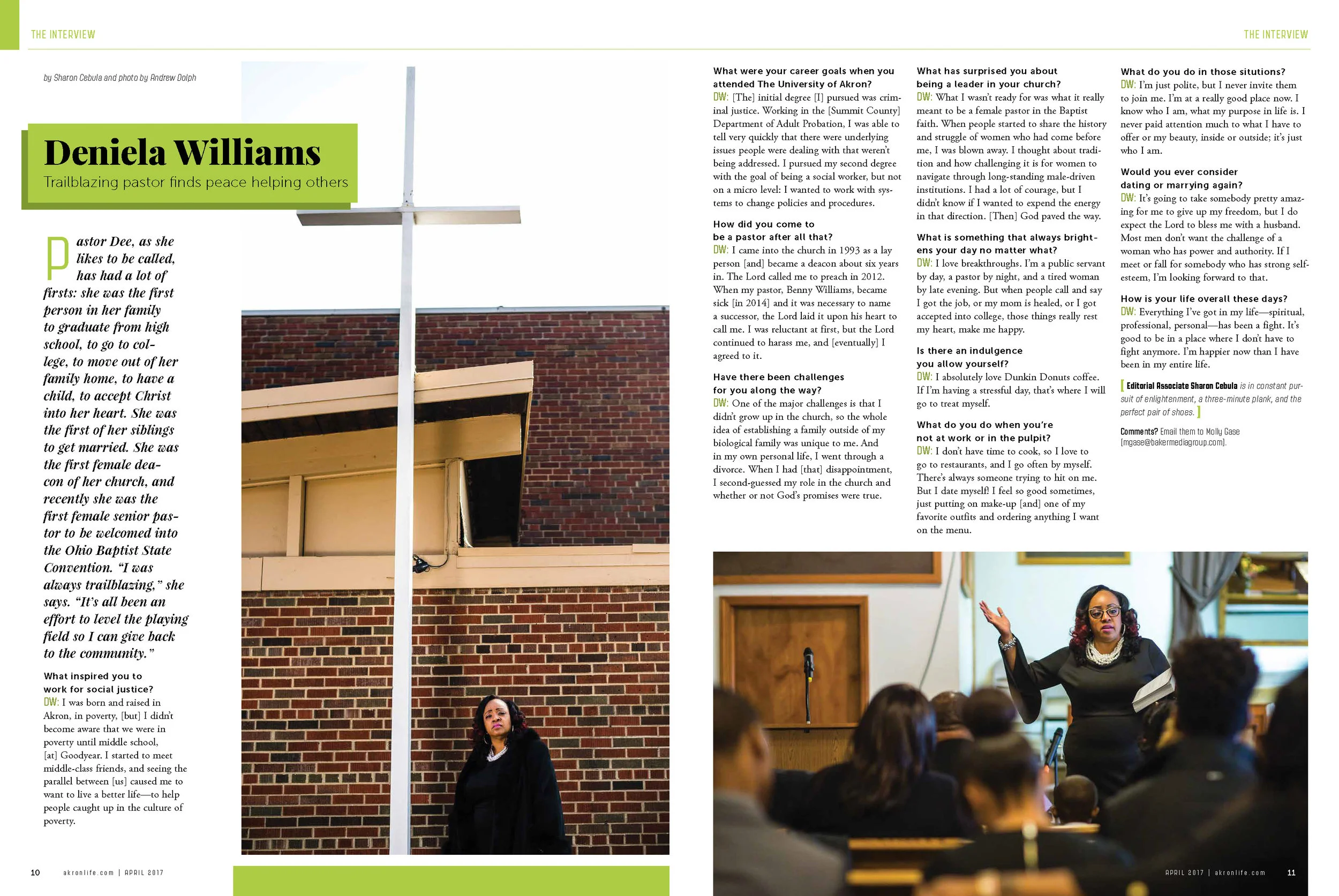 A personality profile on local trailblazing Pastor Deniela Williams