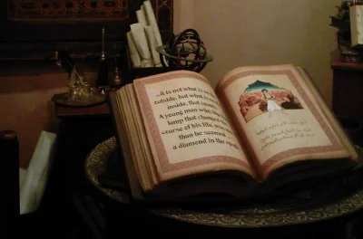 Disney's Aladdin book displayed in Epcot, Florida -from author's collection