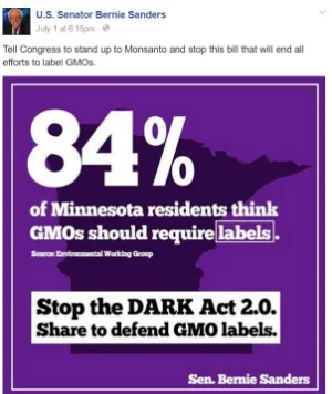 Screencap of Facebook Post