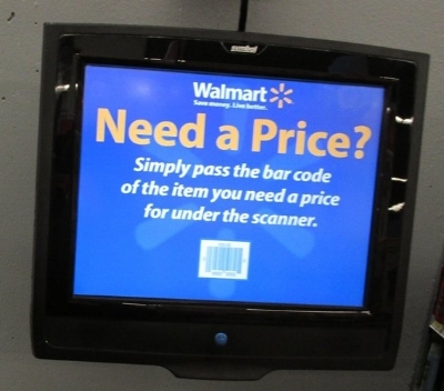 Walmart consumer price check device in use in most stores -original photo by Walmart from Yelp