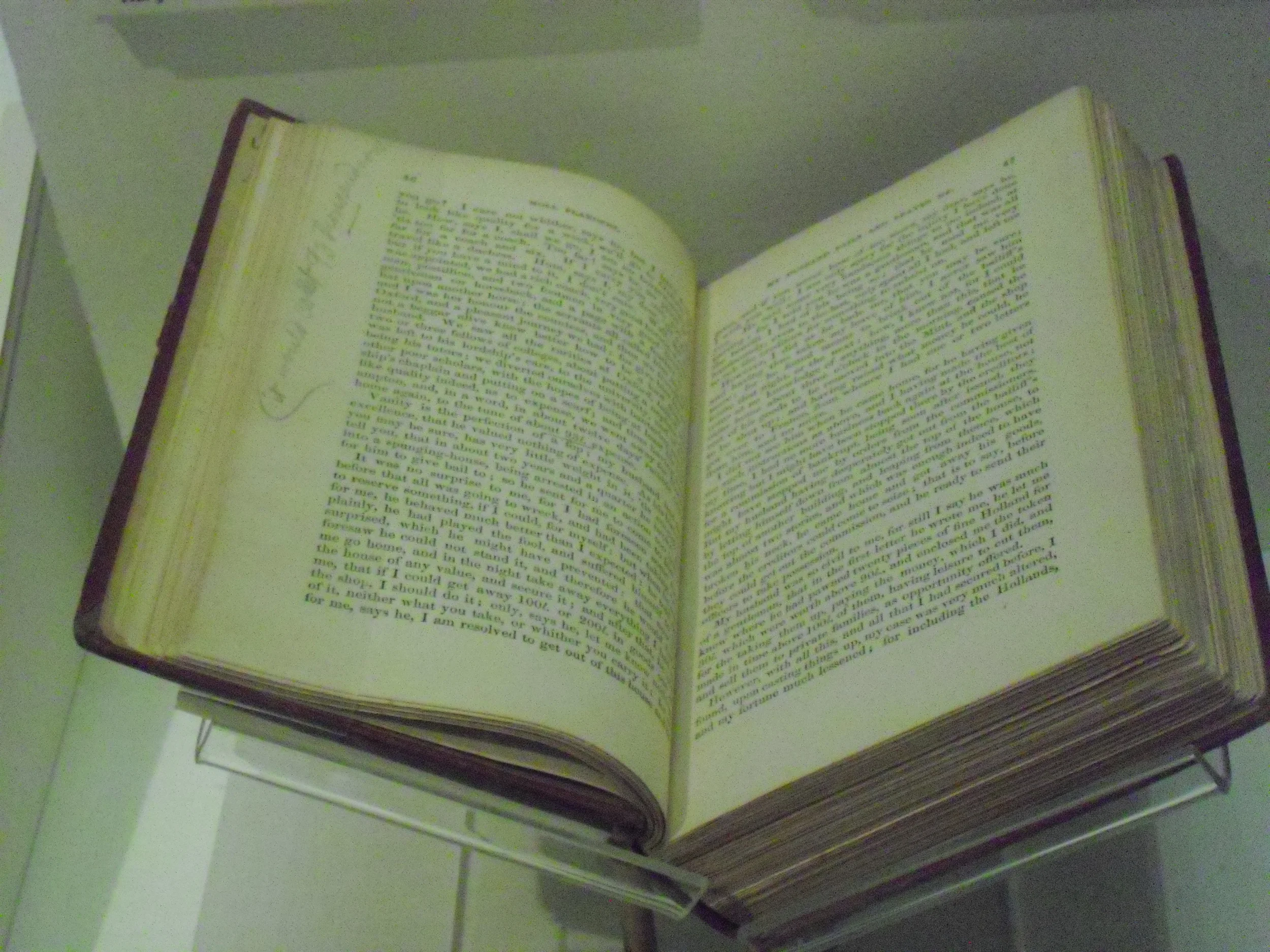 Mark Twain signed book displayed in the American Experience, World Showcase, Epcot, Walt Disney World, Florida 2006&nbsp;