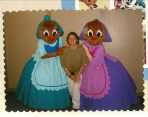 The author with two characters from Cinderella - author's collection 2001