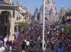 Crowd on Main Street USA - by Panama (The Alien) Wright, Two Grumpy People