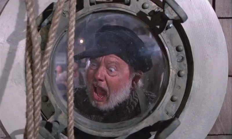 Mickey Rooney as Lampy, terrified by a braying jackass in Pete's Dragon, 1970