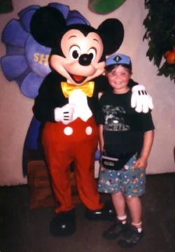 Mickey Mouse in Toon Town Fair, 2001 with author's son