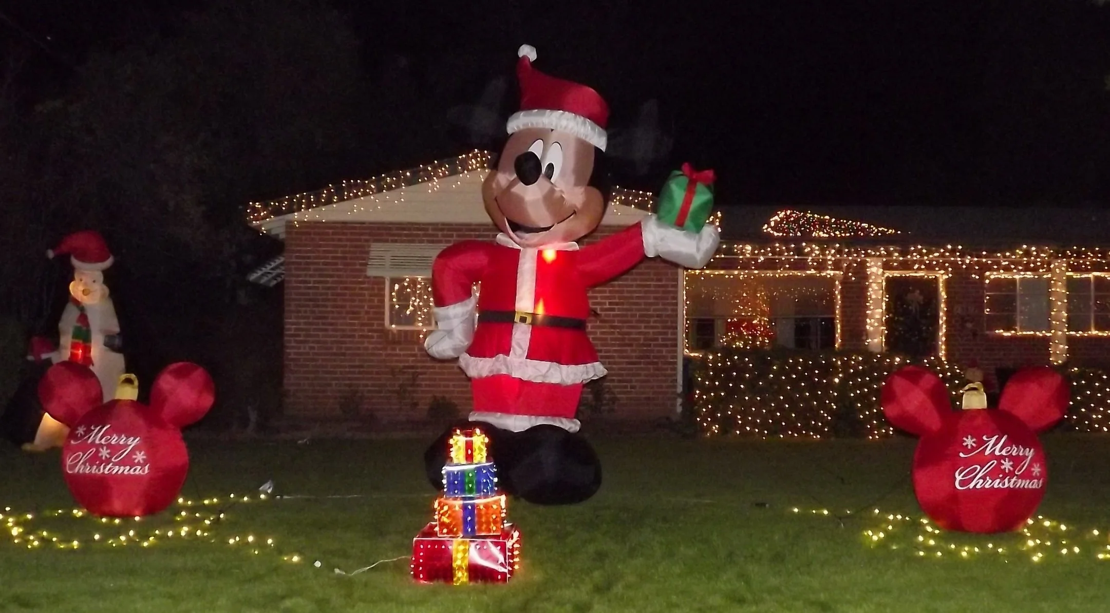 Inflatable Mickey in Santa suit, Winterhaven Lights, Tucson, Arizona