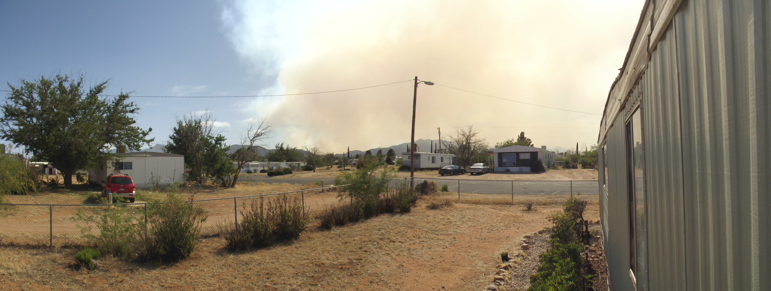 Smoke in the distance, Rainbow Way, Sierra Vista