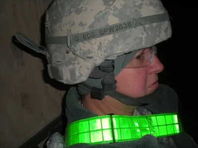 The author driving at night, FOB Sharana, Afghanistan 2013