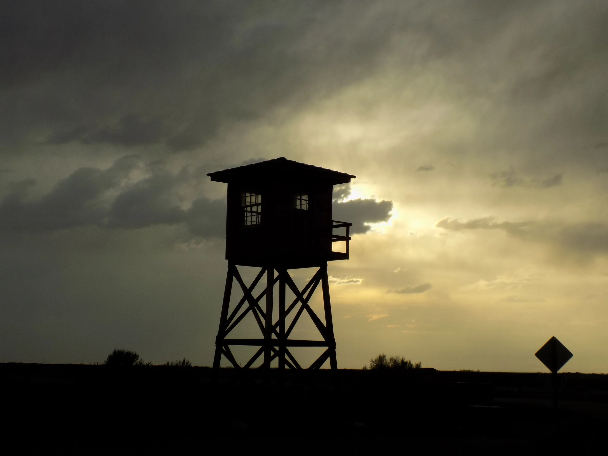 The guard tower at Minidoka Japanese-American internment camp