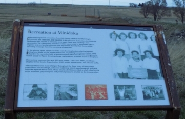 Info board at Minidoka, "Recreation at Minidoka"