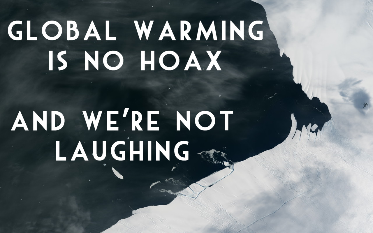 The image of a glacier in this meme is copyright NASA and is available for noncommercial use on their website.