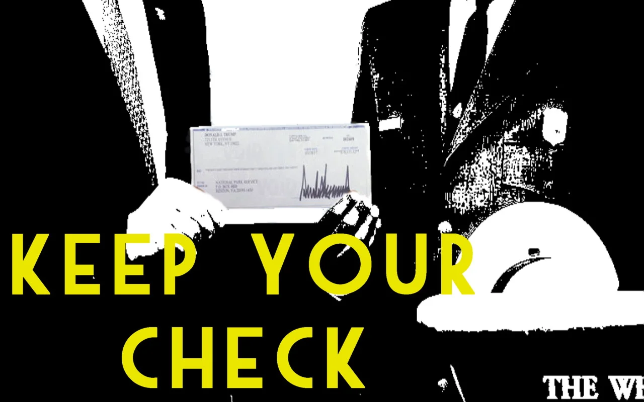Original image? I don't know. I've obviously edited the tar out of it. Yeah, that's Trump's check. I don't know what to tell you on this one. Use it at your own risk.