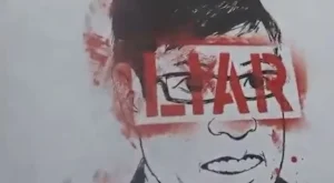 Screenshot of poster carried by film maker from PANdemic of Lies at The March for Sciencce