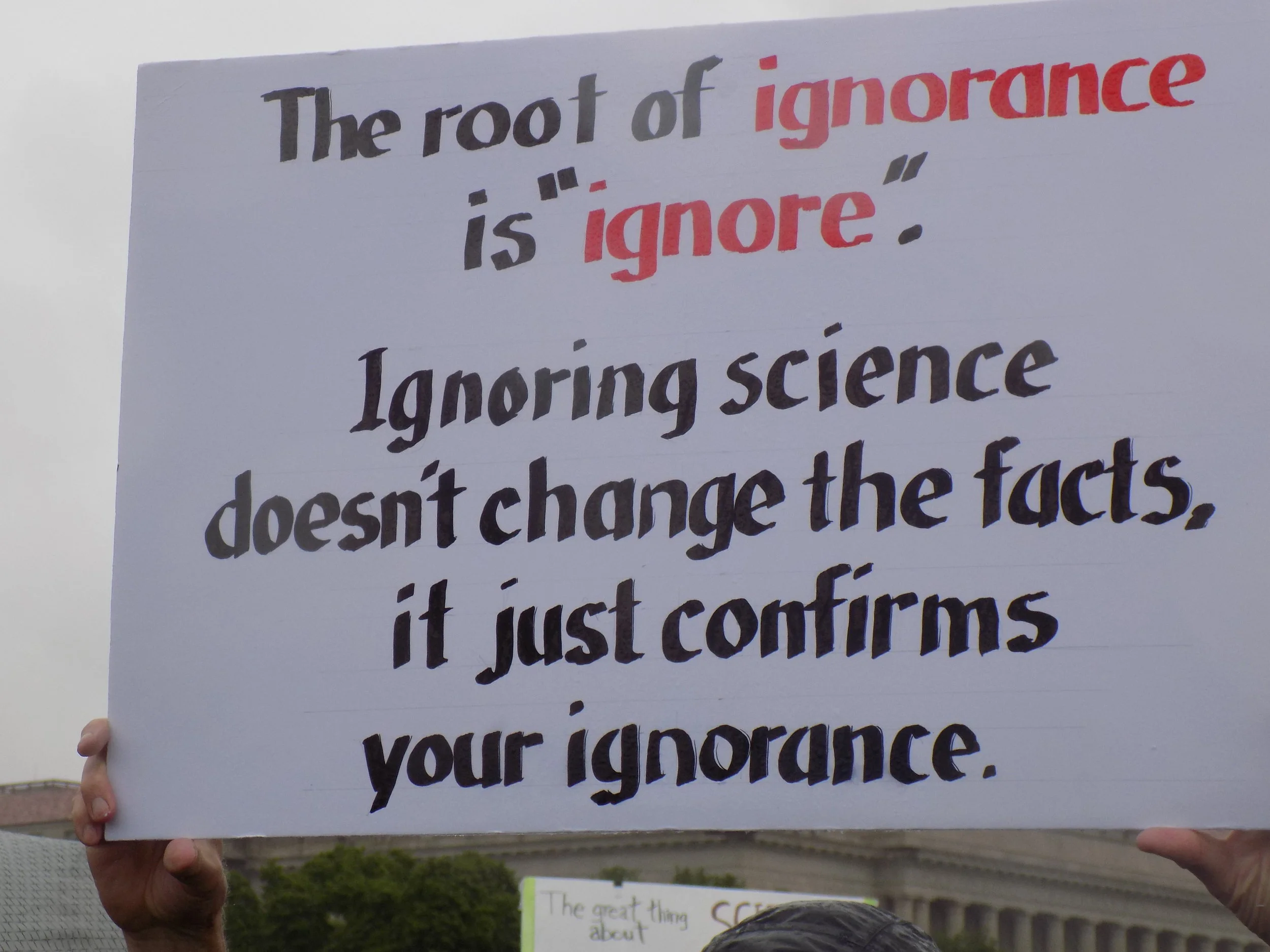 ignoring evidence sign