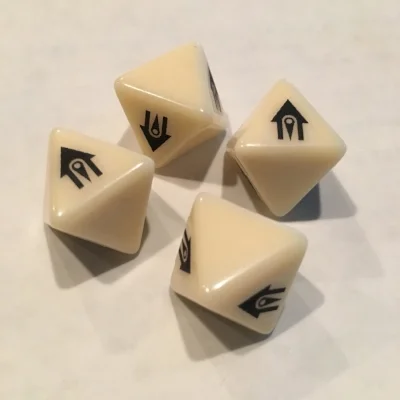 The most recent prototype advantage dice.