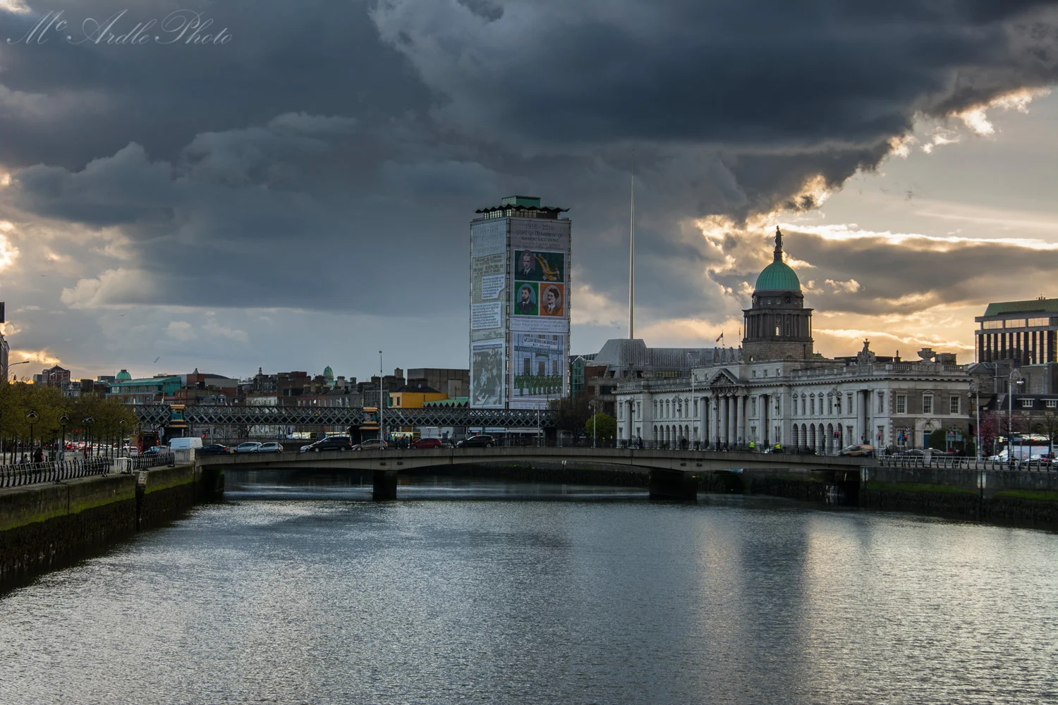 Dramatic Clouds over Liberty Hall and Custom House, Dublin City