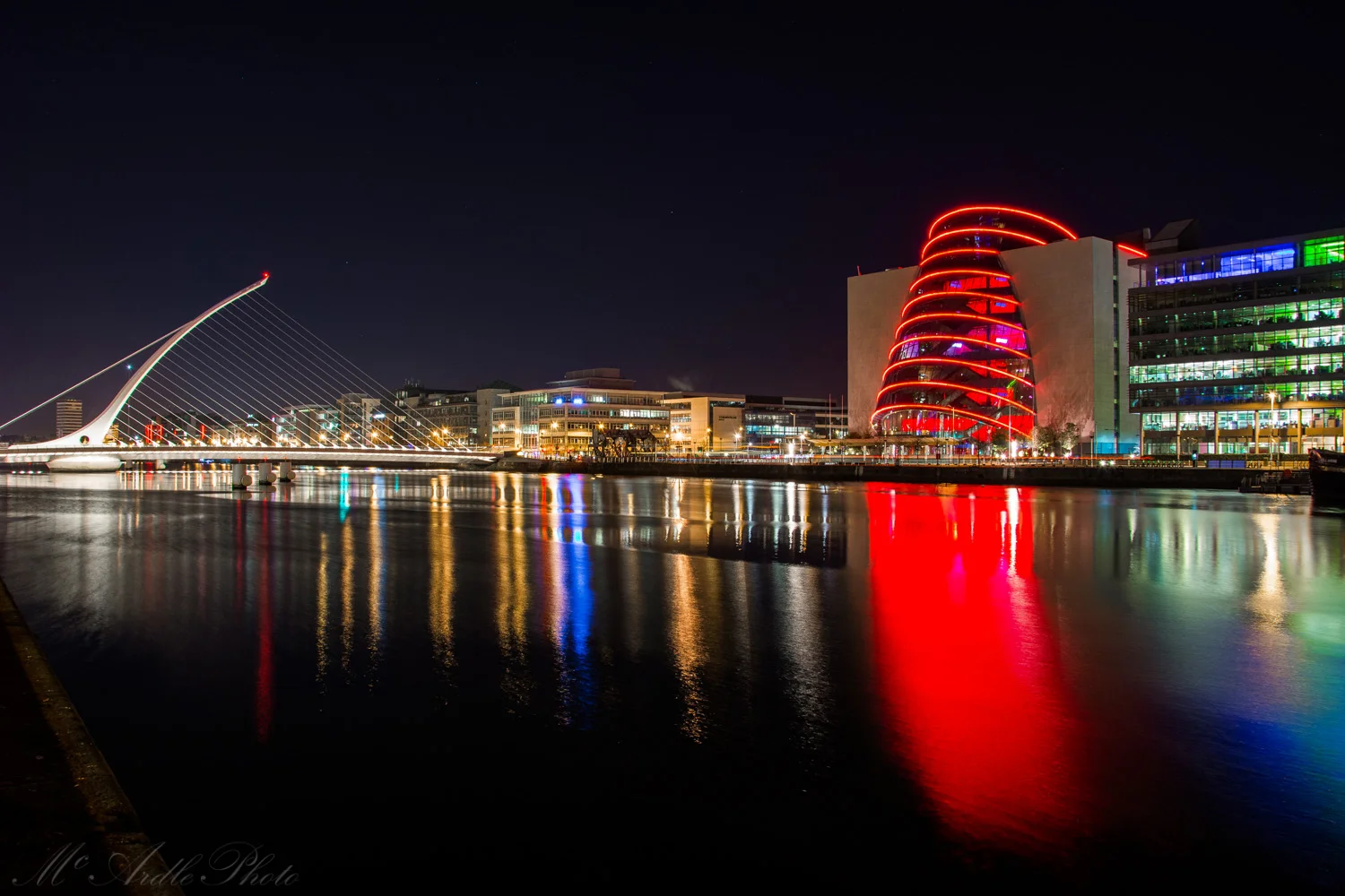 Samuel Beckett, Convention Centre and PwC Building by Night, Dublin City