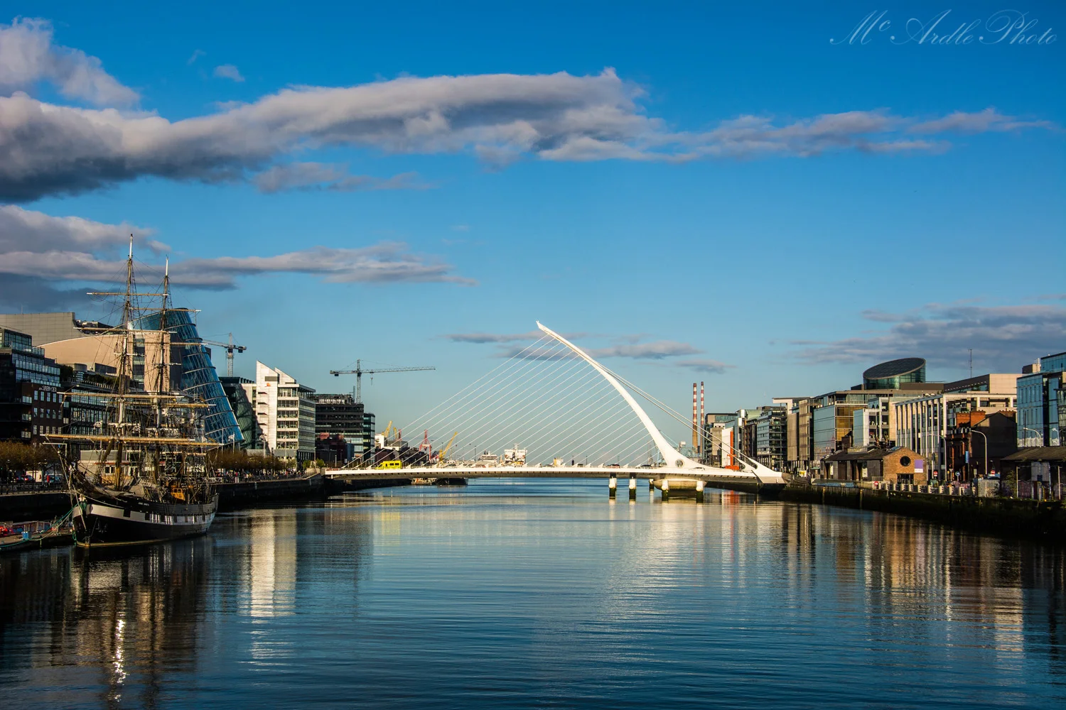 Samuel Beckett Bridge on a Sunny Day, Dublin City