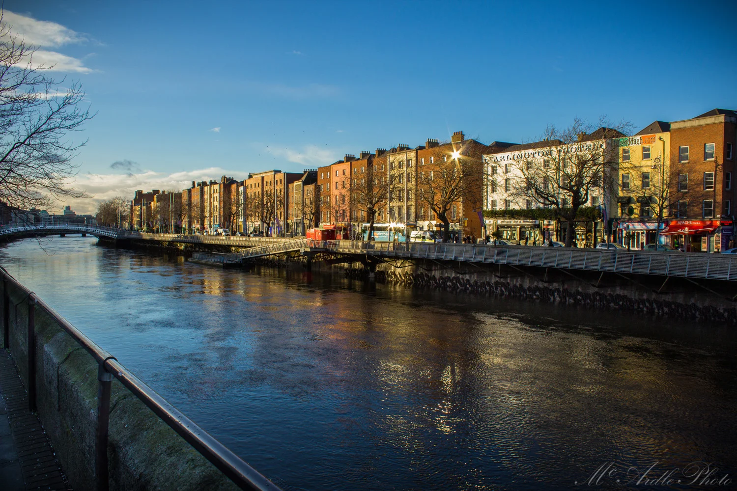 A Sunny Christmas Eve at The River Liffey, Dublin City