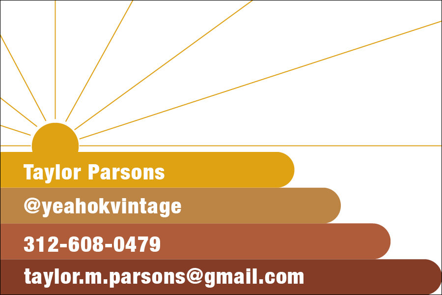 Yeah, OK Vintage Business card, back