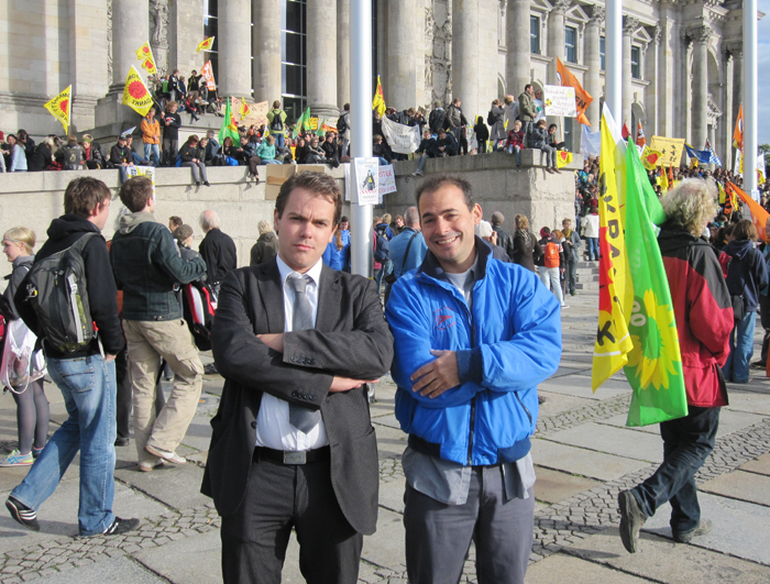 Gast bei der Aktion: Mike Bonanno von den Yes Men