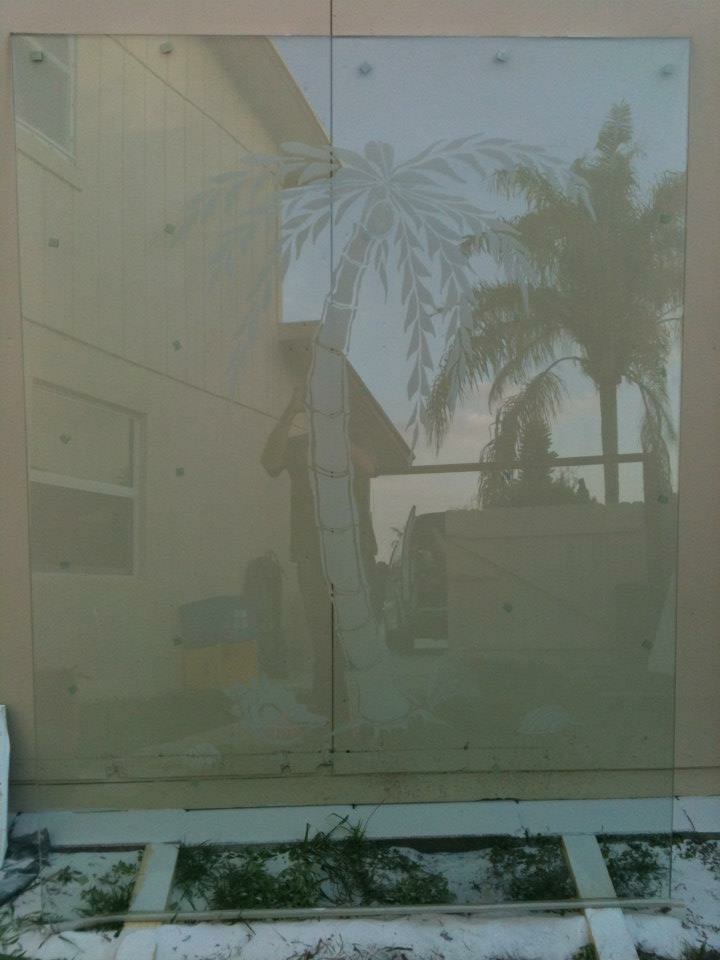 Palm Tree Shower Door