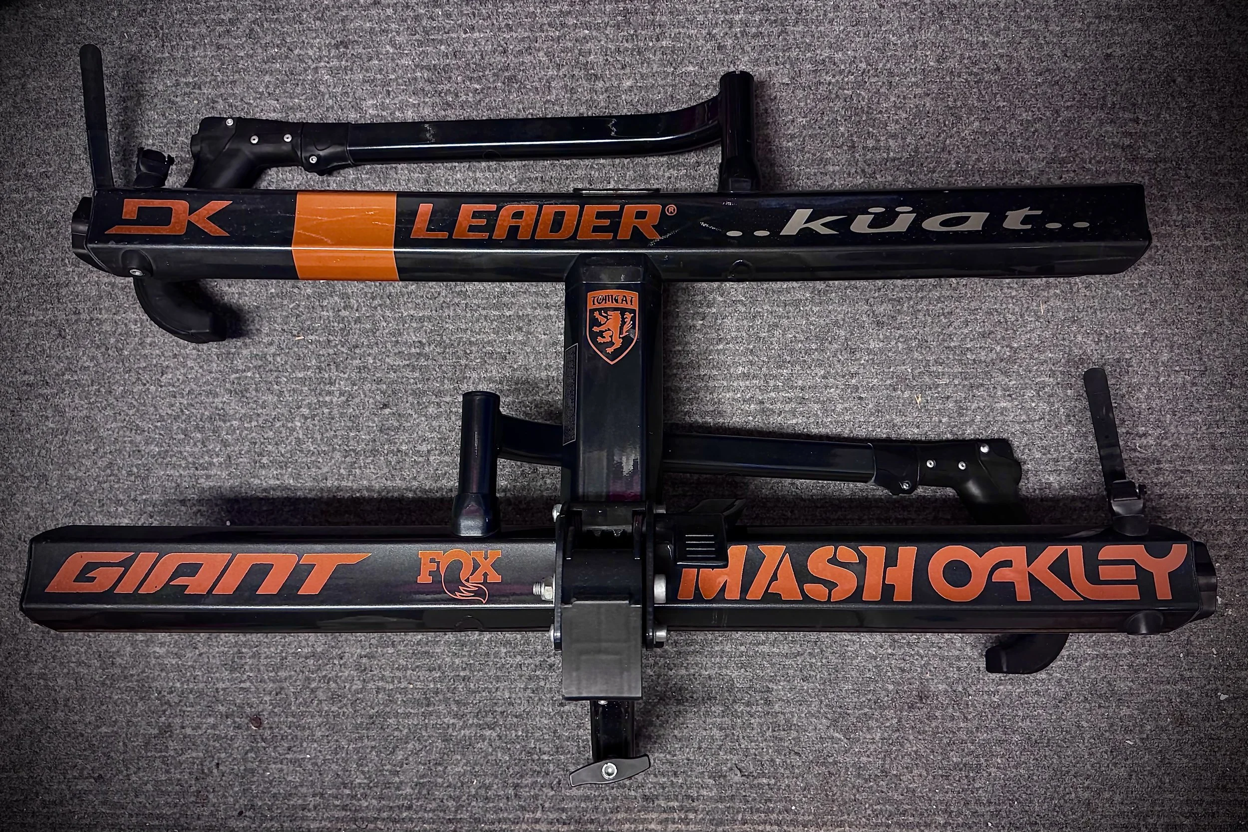 Made custom vinyl decals on kuat bicycle hitch carrier.