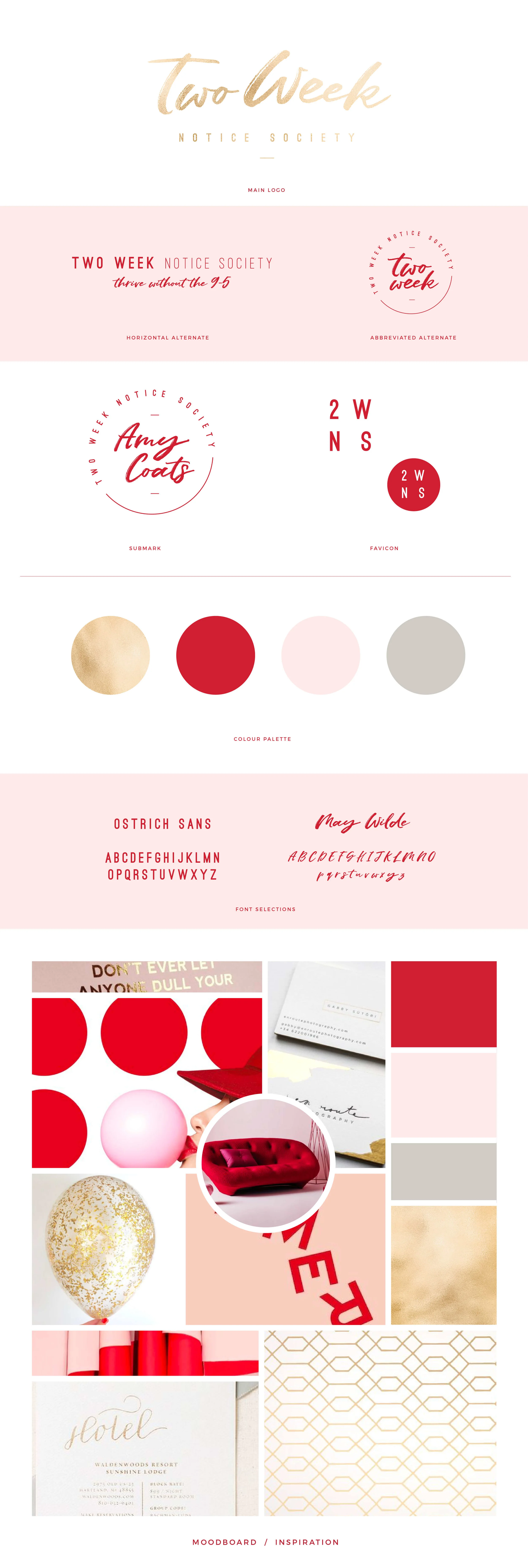 Two Week Notice Society brandboard.&nbsp;